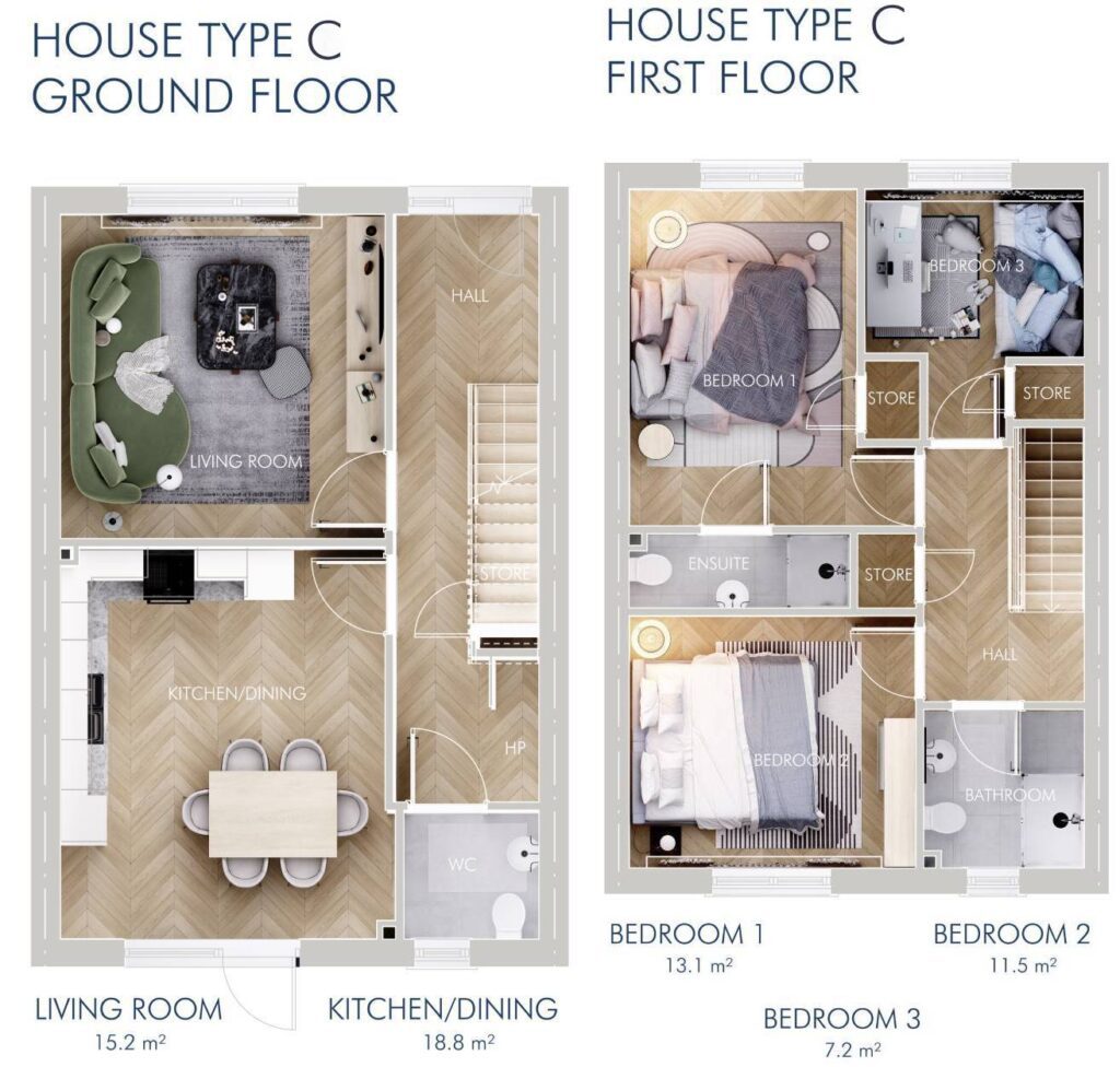 Type C Floor plan g and 1st floor